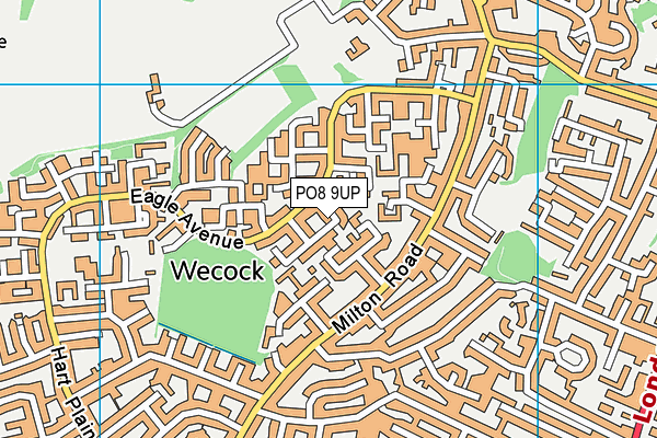 PO8 9UP map - OS VectorMap District (Ordnance Survey)