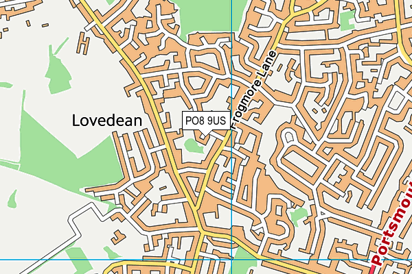 PO8 9US map - OS VectorMap District (Ordnance Survey)