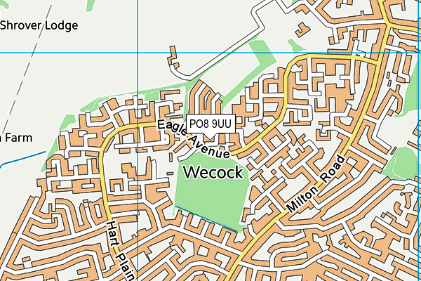 PO8 9UU map - OS VectorMap District (Ordnance Survey)
