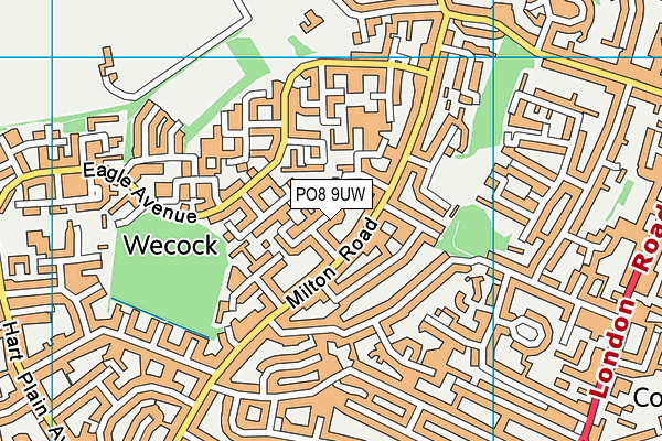 PO8 9UW map - OS VectorMap District (Ordnance Survey)