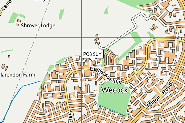 PO8 9UY map - OS VectorMap District (Ordnance Survey)