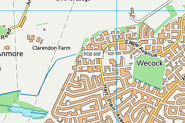 PO8 9XF map - OS VectorMap District (Ordnance Survey)