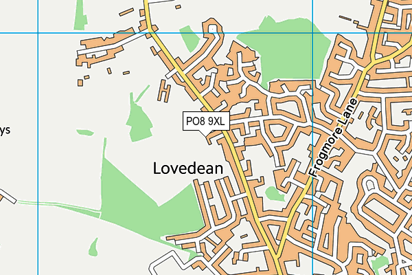 PO8 9XL map - OS VectorMap District (Ordnance Survey)