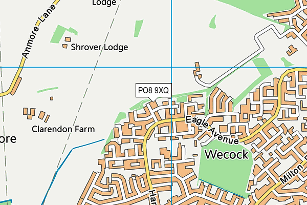 PO8 9XQ map - OS VectorMap District (Ordnance Survey)
