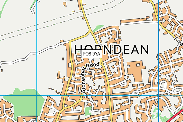 PO8 9YA map - OS VectorMap District (Ordnance Survey)