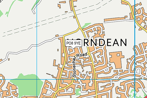 PO8 9YE map - OS VectorMap District (Ordnance Survey)