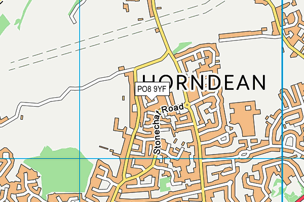 PO8 9YF map - OS VectorMap District (Ordnance Survey)