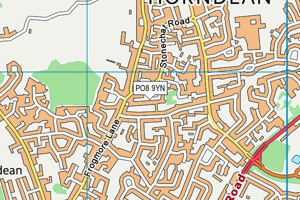 PO8 9YN map - OS VectorMap District (Ordnance Survey)