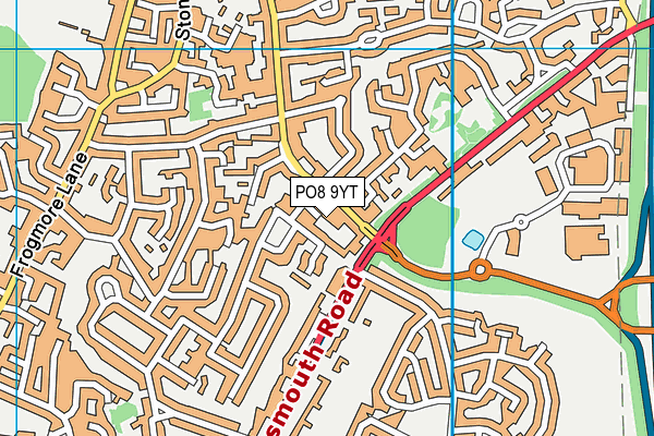 PO8 9YT map - OS VectorMap District (Ordnance Survey)