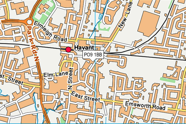 PO9 1BB map - OS VectorMap District (Ordnance Survey)