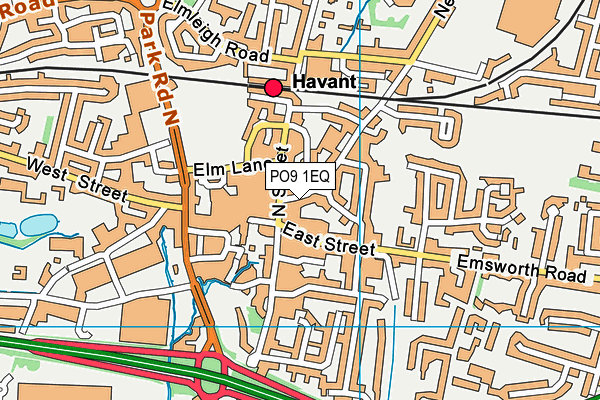 PO9 1EQ map - OS VectorMap District (Ordnance Survey)