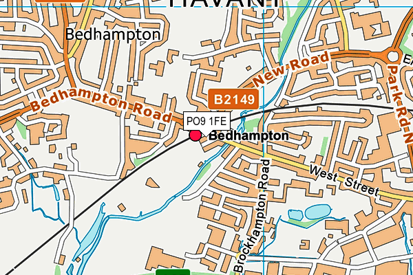 PO9 1FE map - OS VectorMap District (Ordnance Survey)