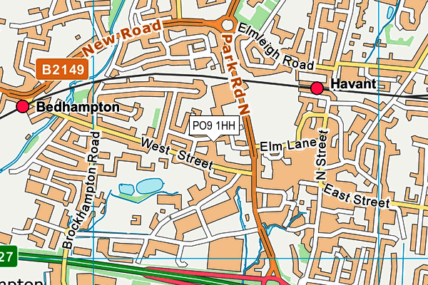 Havant Park map (PO9 1HH) - OS VectorMap District (Ordnance Survey)