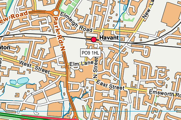 PO9 1HL map - OS VectorMap District (Ordnance Survey)