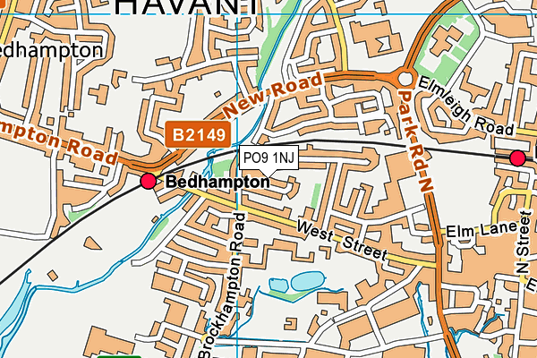 PO9 1NJ map - OS VectorMap District (Ordnance Survey)
