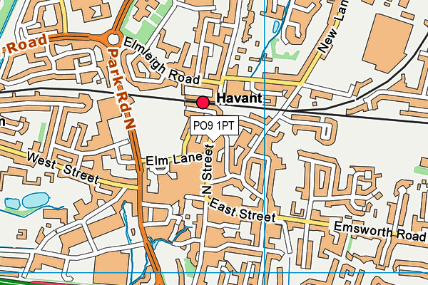 PO9 1PT map - OS VectorMap District (Ordnance Survey)