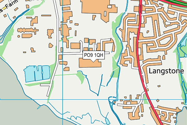 PO9 1QH map - OS VectorMap District (Ordnance Survey)