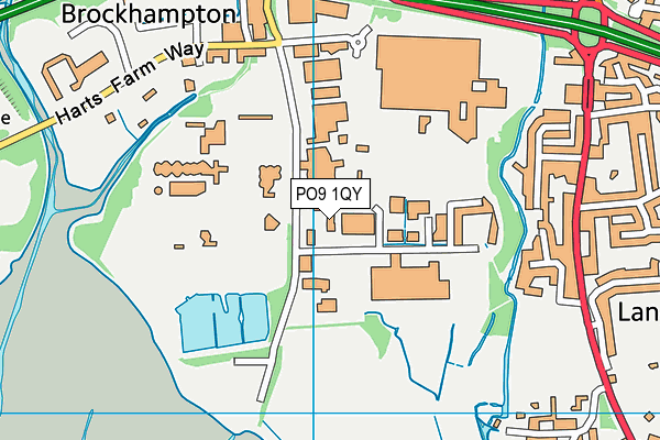 PO9 1QY map - OS VectorMap District (Ordnance Survey)