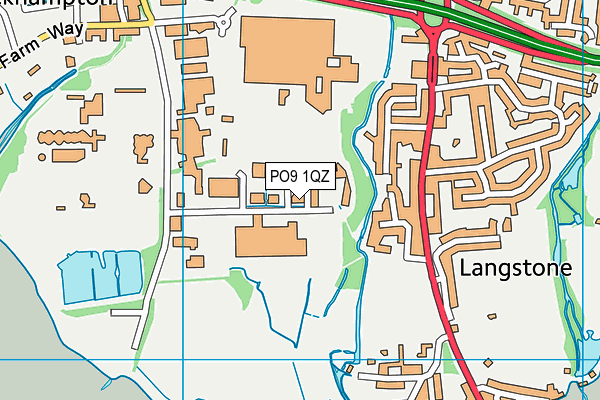 PO9 1QZ map - OS VectorMap District (Ordnance Survey)