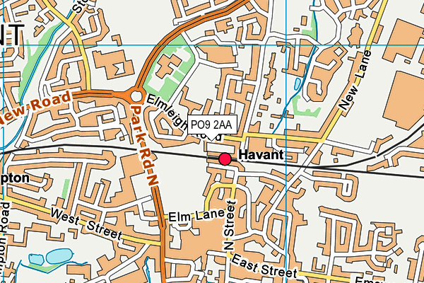 PO9 2AA map - OS VectorMap District (Ordnance Survey)