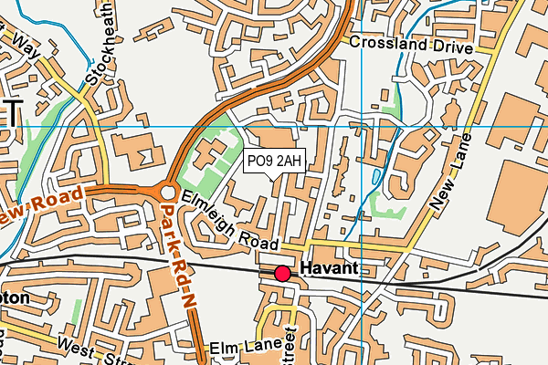 PO9 2AH map - OS VectorMap District (Ordnance Survey)