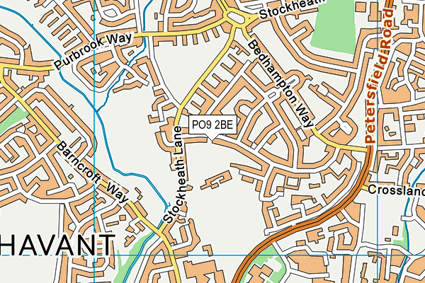 PO9 2BE map - OS VectorMap District (Ordnance Survey)