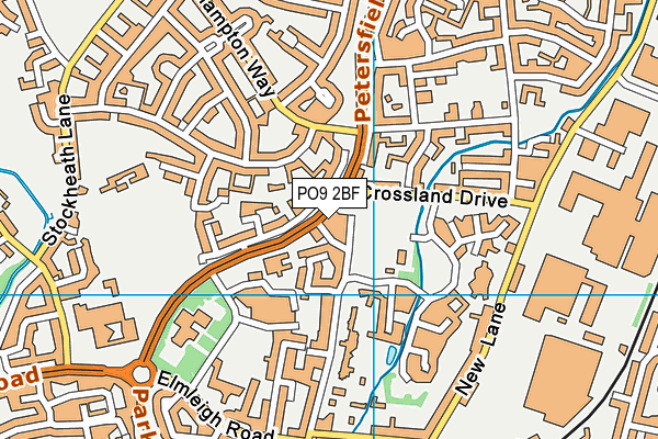 PO9 2BF map - OS VectorMap District (Ordnance Survey)