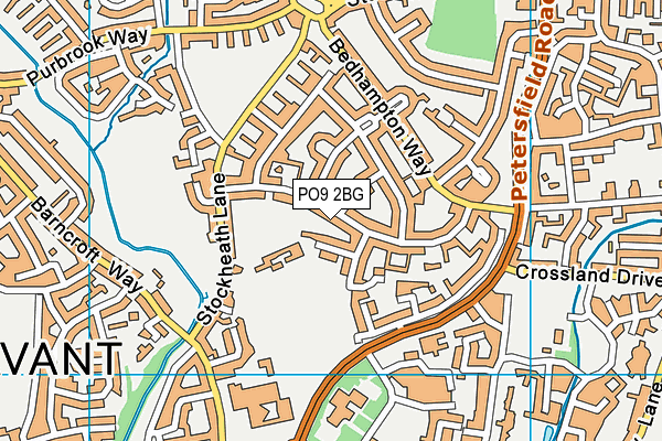 PO9 2BG map - OS VectorMap District (Ordnance Survey)