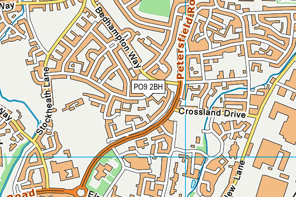 PO9 2BH map - OS VectorMap District (Ordnance Survey)