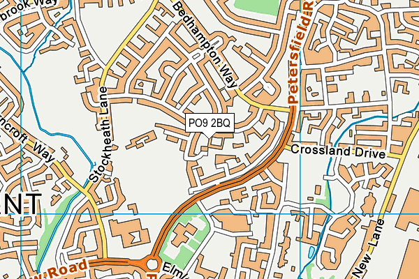 PO9 2BQ map - OS VectorMap District (Ordnance Survey)