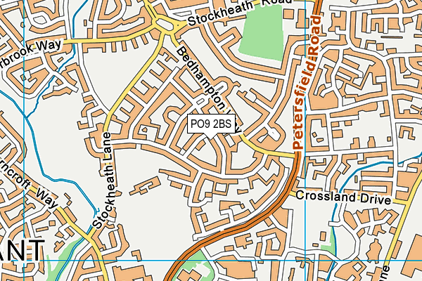 PO9 2BS map - OS VectorMap District (Ordnance Survey)
