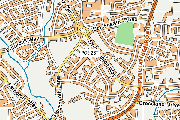 PO9 2BT map - OS VectorMap District (Ordnance Survey)