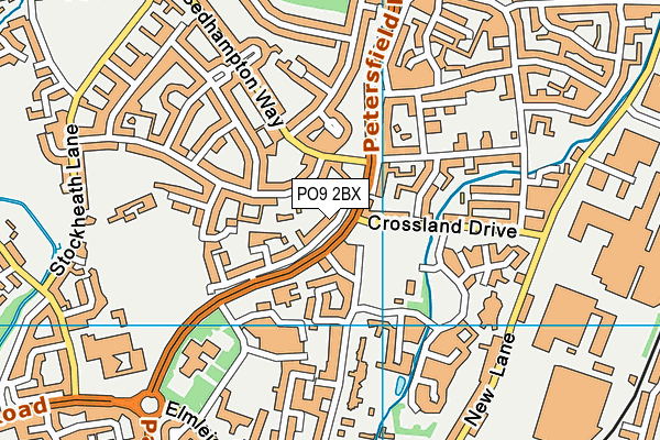 PO9 2BX map - OS VectorMap District (Ordnance Survey)