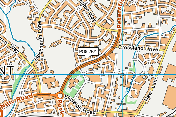 PO9 2BY map - OS VectorMap District (Ordnance Survey)