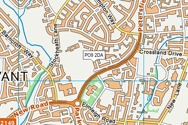 PO9 2DA map - OS VectorMap District (Ordnance Survey)