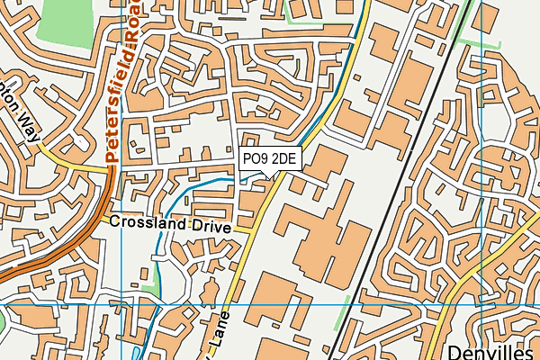 PO9 2DE map - OS VectorMap District (Ordnance Survey)