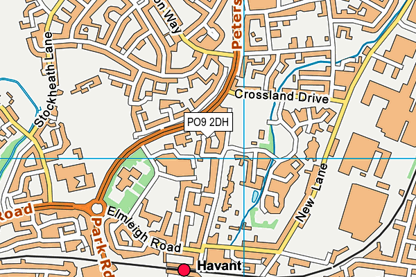 PO9 2DH map - OS VectorMap District (Ordnance Survey)