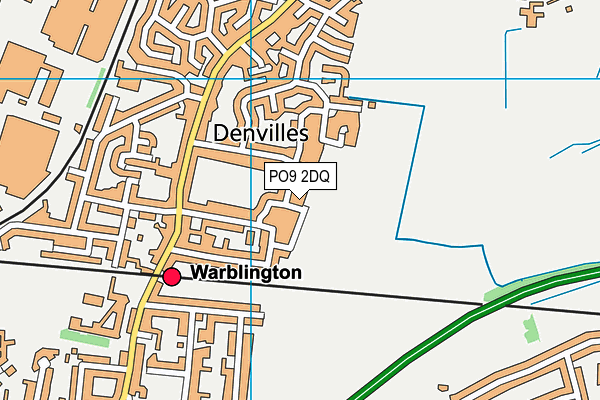 PO9 2DQ map - OS VectorMap District (Ordnance Survey)