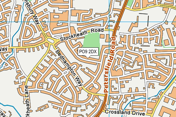PO9 2DX map - OS VectorMap District (Ordnance Survey)