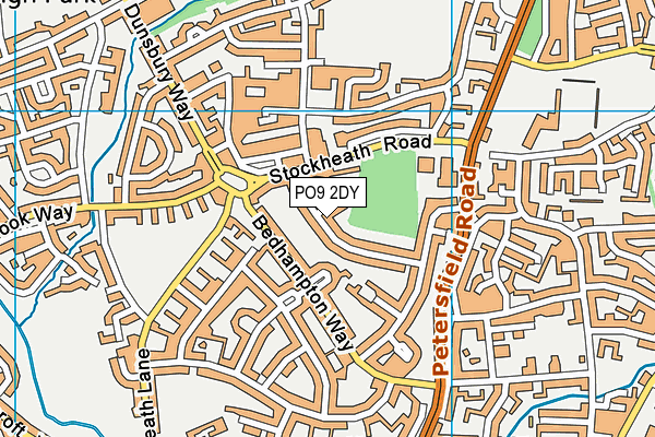 PO9 2DY map - OS VectorMap District (Ordnance Survey)