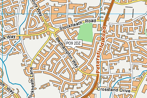 PO9 2DZ map - OS VectorMap District (Ordnance Survey)
