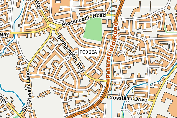 PO9 2EA map - OS VectorMap District (Ordnance Survey)