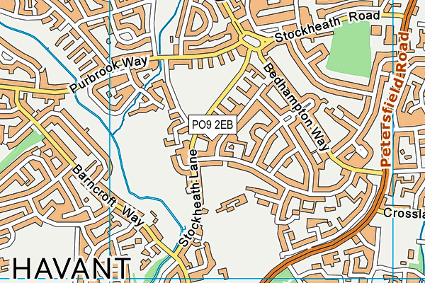 PO9 2EB map - OS VectorMap District (Ordnance Survey)