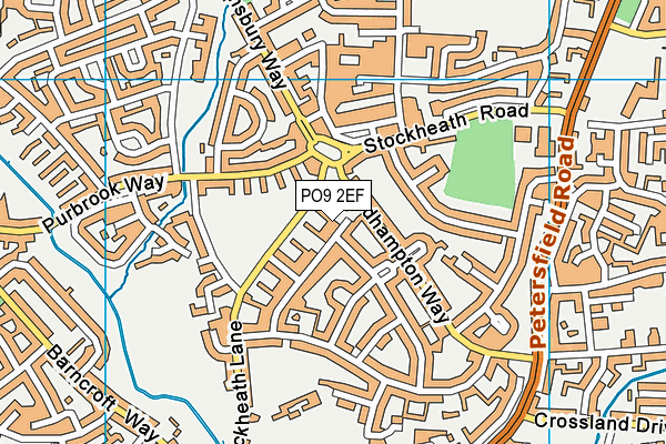 PO9 2EF map - OS VectorMap District (Ordnance Survey)