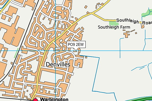PO9 2EW map - OS VectorMap District (Ordnance Survey)