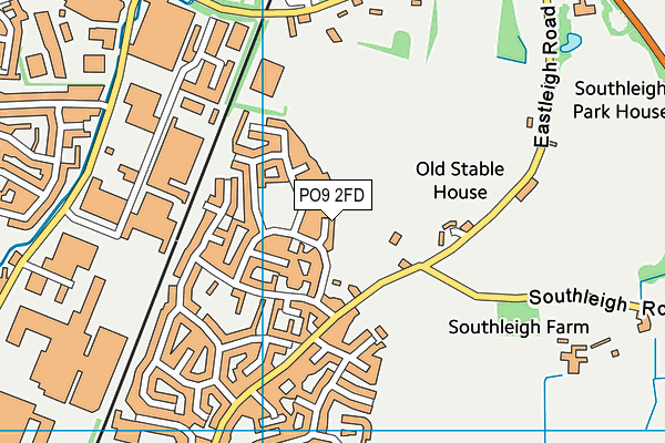 PO9 2FD map - OS VectorMap District (Ordnance Survey)