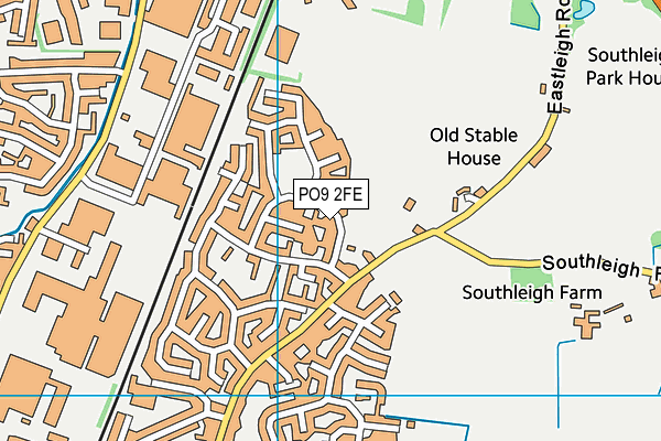 PO9 2FE map - OS VectorMap District (Ordnance Survey)