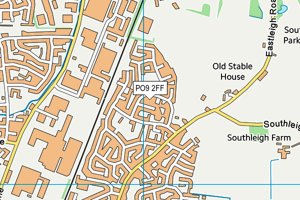 PO9 2FF map - OS VectorMap District (Ordnance Survey)