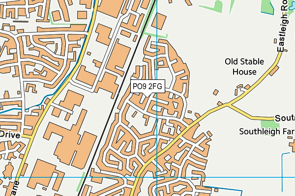 PO9 2FG map - OS VectorMap District (Ordnance Survey)