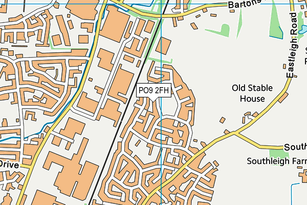 PO9 2FH map - OS VectorMap District (Ordnance Survey)